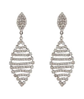 Graziano Silver Toned Crystal Drop Earrings  Damen  Schmuck 
