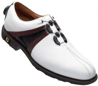 Footjoy Icon Boa Golf Shoes Closeout White/Brown 52285 New in Box
