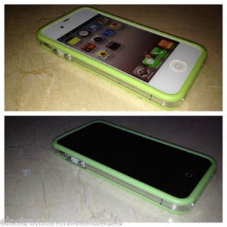 Green and Clear Bumper Case Cover For iPhone 4S S 4G G  