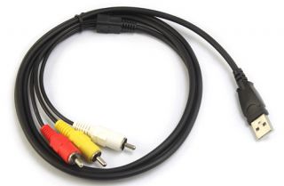 5m USB Male A to 3x RCA AV A/V TV Adapter Lead Cable   Tmart