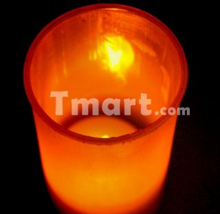 Yellow LED Flicker Candle Night Light with Cup (3*AG13)   Tmart
