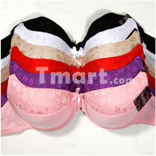 New Lot 6 Mamia BR9499PLD Plain Laced D Cup Underwire Cheap Bras 42D 