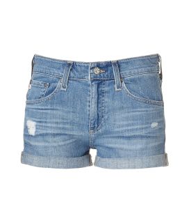 Adriano Goldschmied Blue Washed The Pixie Roll Up Jeans Shorts  Damen 