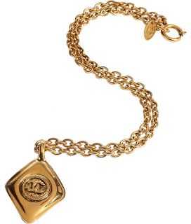 Chanel Vintage Jewelry Golden 80s Diamond Shape Necklace  Damen 