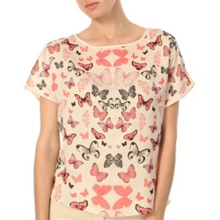Yumi Cream/Coral Butterfly Blouse