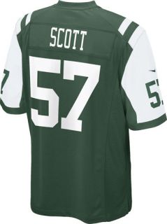 Bart Scott Jersey Home Green Game Replica #57 Nike New York Jets 