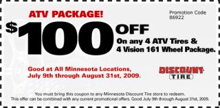 ATV Package   $100 Off on any 4 ATV Tires and 4 Vision 161 Wheel 
