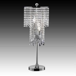 Crystal Bead Curtain Chrome Table Lamp at Brookstone—Buy Now
