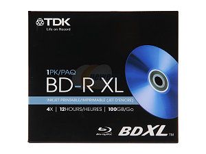 .ca   TDK 100GB 4X BD XL Inkjet Printable Single Jewel Case Disc 