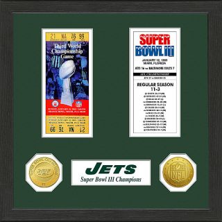 Highland Mint New York Jets Super Bowl Champions Ticket Collection 