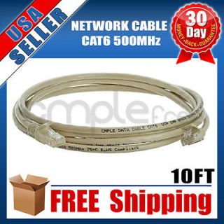 10 FT RJ45 500MHz Ethernet LAN Network RJ 45 Cable CAT 6 Cord PS3 xBox 