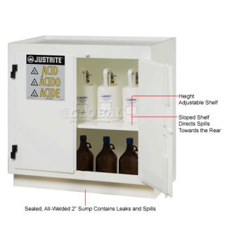 Flammable OSHA Cabinets  Acid Corrosive  Justrite White 