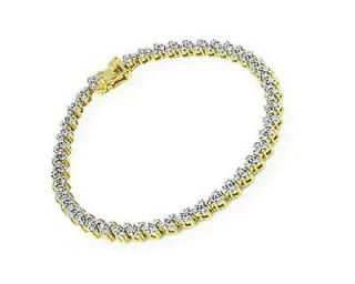 Tennis Bracelet in 14K Gold Plated and Diamond Accented