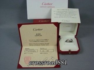Ladies Cartier 18K 750 White Gold Ring with Diamonds Double C2 Motif 