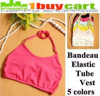   Women Girl Candy Colors Bandeau Elastic Tube Top Vest Sports Bra bLr