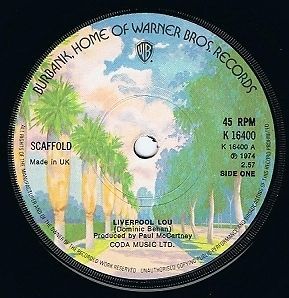 THE SCAFFOLD Liverpool Lou 7 Single Vinyl Record 45rpm Warner Bros 