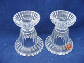 Vintage Gorham Fine Crystal 4 Tall Candle Holders Great Condition