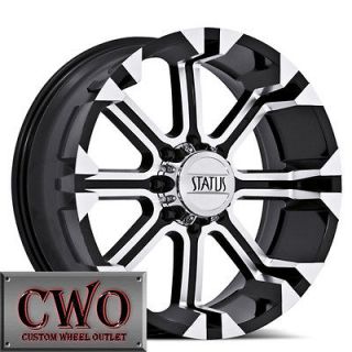   Black Status Cannon Wheels Rims 8x165.1 8 Lug Dodge Chevy GMC 2500 HD