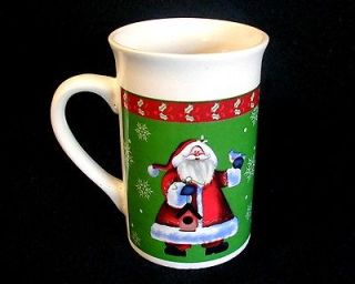 Tall Christmas Mug ROYAL NORFOLK Greenbrier Intl SANTA WITH BIRDHOUSE 