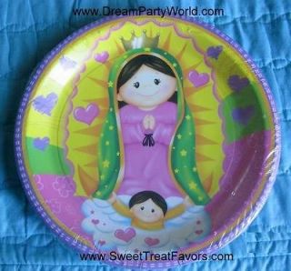 VIRGENCITA GUADALUPE Party Baptism FAVOR Birthday LUNCH PLATES x12 