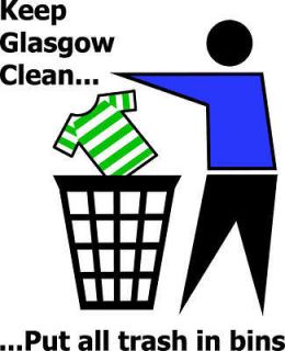 KEEP GLASGOW CLEAN funny football rangers t shirt