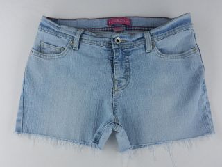GLO Daisy Duke Cut Off Frayed Hem Light Denim Jeans Shorts Womens Sz 5 