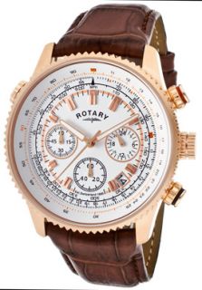 Rotary GS00102 01 Watches,Mens Chronograph White Dial Rose Gold Tone 