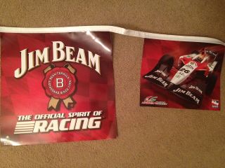 JIM BEAM INDY PENNANTS FLAGS BANNERS 24 FT ANDRETTI GREEN RACING BAR 