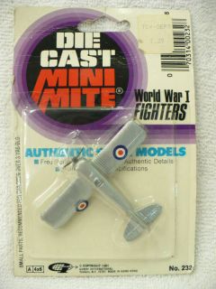 92A  gordy die cast mini mite ww1 fighters 1981 mip