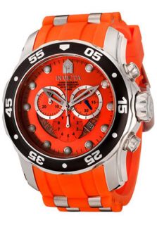 Invicta 6980 Watches,Mens Pro Diver Chronograph Orange Polyurethane 