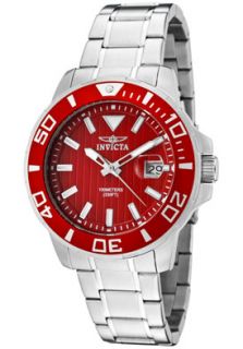 Invicta 1419 Watches,Mens Invicta II Red Dial Stainless Steel, Mens 