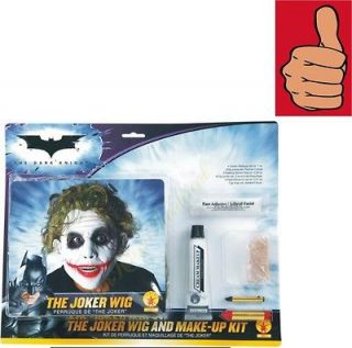   Joker Wig & Makeup Kit   Adult   Dark Knight Heath Ledger Movie Style