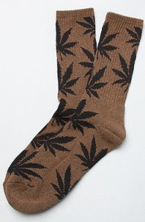 huf plant life socks weed print brown heather