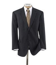 Signature Gold 2 Button Wool Suit  Grey Narrow Two Color Stripe