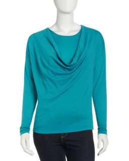 Layered Surplice Tee, Cayman Blue   