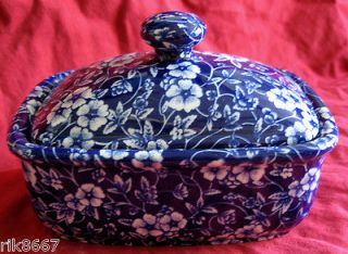 Heron Cross Pottery Victorian Calico Chintz butter dish