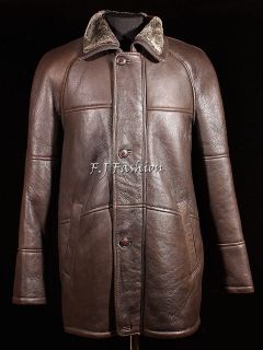 Highland Brown Mens Smart Winter Real Shearling Sheepskin Leather 