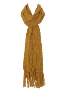 Home Womens Hats, Scarves & Gloves Chunky Cable Knit Scarf Mustard