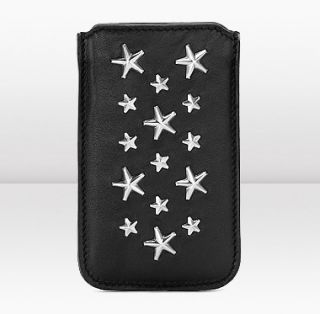 Jimmy Choo  Trent  Black Nappa Leather With Stars Iphone Case 