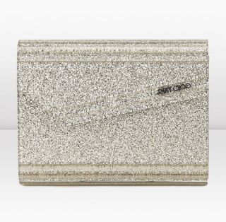 Jimmy Choo  Candy  Champagne Glitter Acrylic Clutch Bag with Gold 