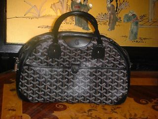 Goyard $2800 Chevron print St. Jeanne PM bowler bag purse black