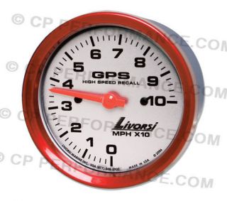 Livorsi GPS Speedometer Gauge Kit 4 5/8, White Face, Mega or Race Rim
