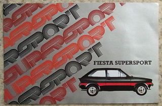FORD FIESTA SUPERSPORT Car Sales Brochure 1981 #FA376