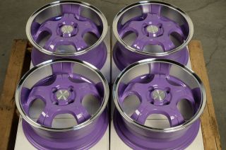   Purple Low Offset 25 4 Lug Wheels Del Sol Integra Honda Civic CRX Rims