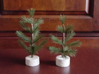 Mini GREEN Primitive Feather Style Trees ~ Lot 12 Christmas Tree ~ NEW 
