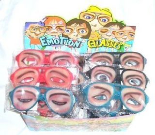 pair Weird Funny Emotion Eyelasses Joke Gag Plastic Eye Spectacle 