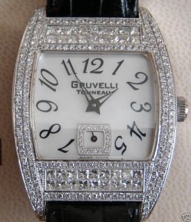 Gruvelli Mens 18 kt Tonneau 3.50+ CT Diamond Watch
