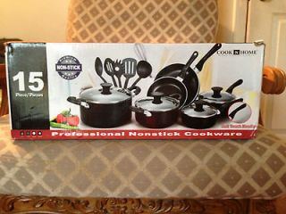 Cook N Home 15 Piece Non stick Cookware Set Pots and Pans / NEW