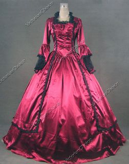 Marie Antoinette Satin Victorian Dress Wedding Ball Gown Reenactment 