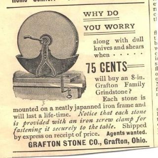 1894 ad c grafton stone co grindstone